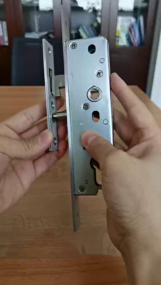 Mortise sliding door lock with closeable hook with security pin